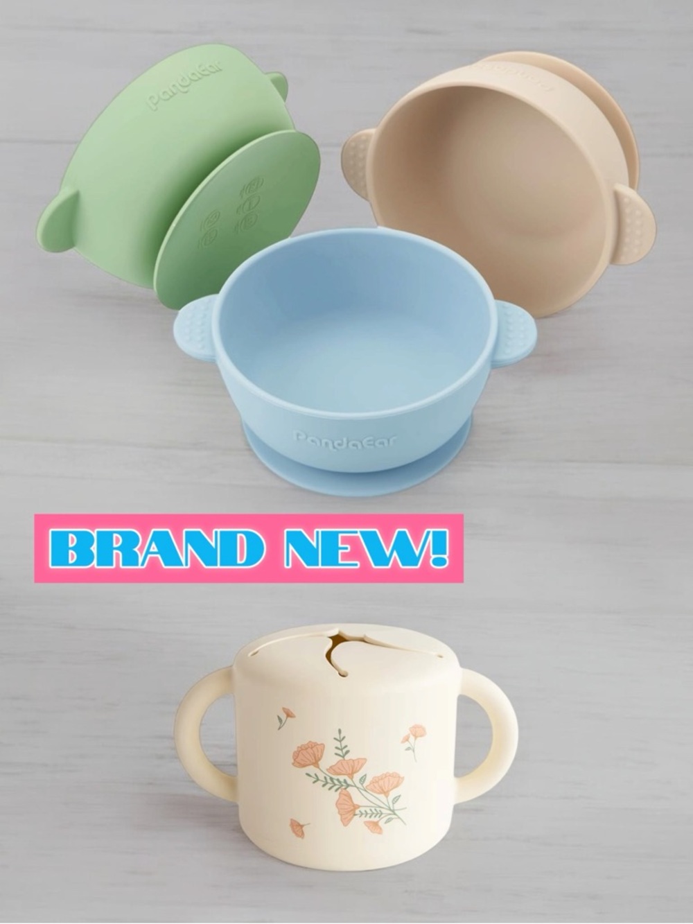 👶 Toddler Bundle – PandaEar Bowls + Mushie Snack Cup